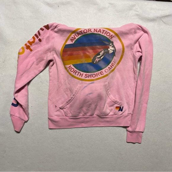 Aviator Nation Tops - Aviator Nation Pink North Shore Oahu Hoodie XS